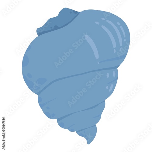 Sea shell, starfish. Underwater mollusk animal. Marine mollusc seashell, scallop, snail, cockleshell, mussel and conches. Vector illustration of shellfish isolated on white background