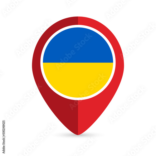 Free Download Map pointer with contry Ukraine. Ukraine flag. Vector illustration. - GFXLoad
