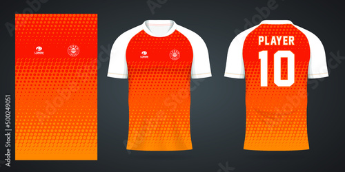 orange football jersey sport design template