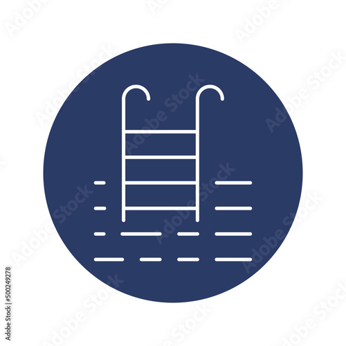 swimming pool stairs icon vector