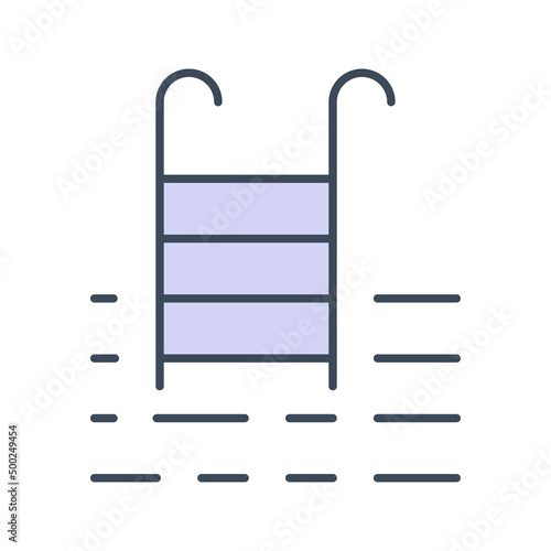 swimming pool stairs icon vector