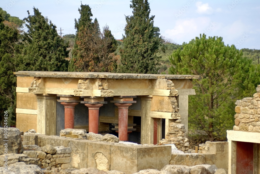 Knossos, a bronze age archaeological site in Crete, Greece