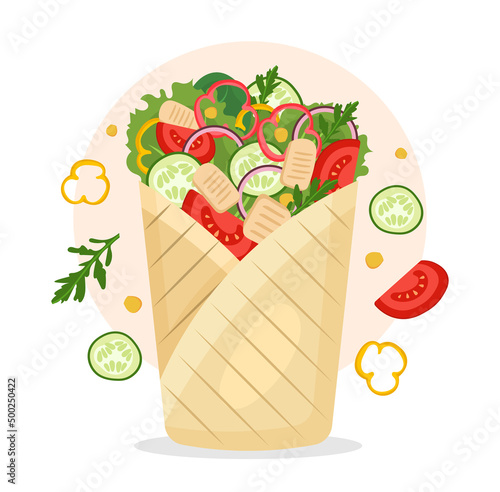 Shawarma with vegetables