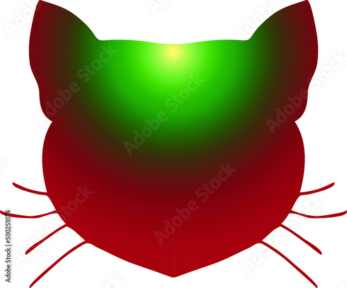 The cat's muzzle with a gradient. Vector file.