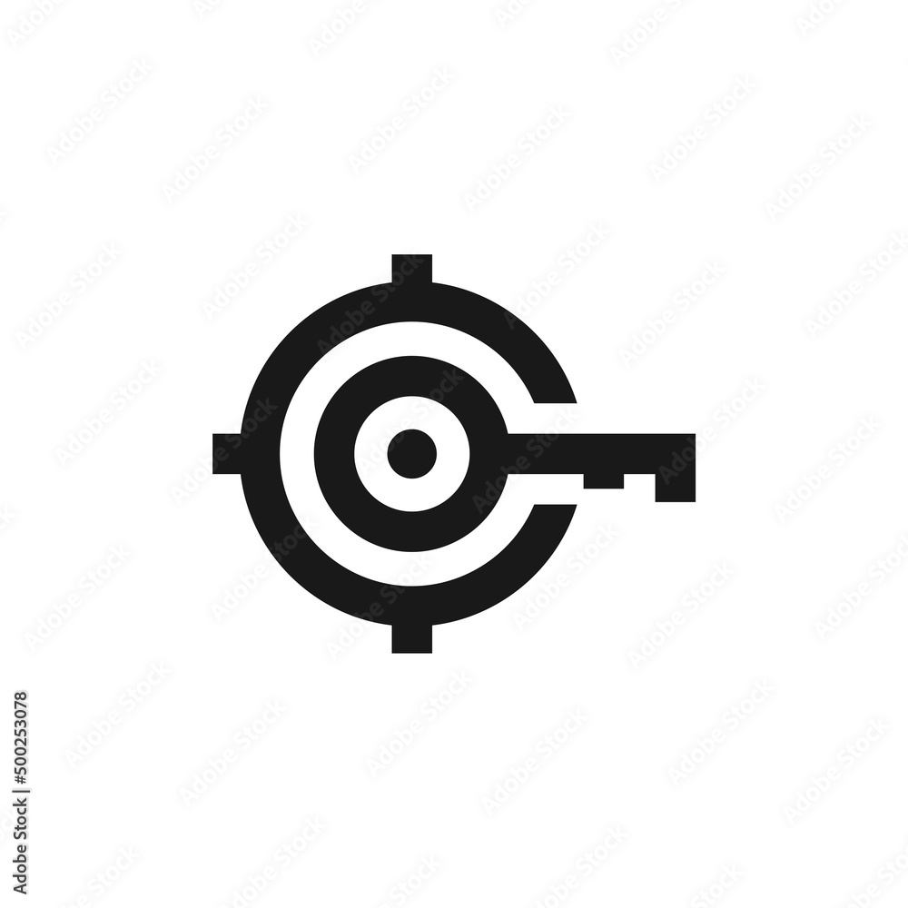 Key target icon isolated on white background Key target icon isolated on white background