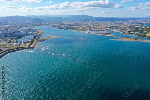 Obraz na płótnie 徳島県阿南市 那賀川河口 w salonie