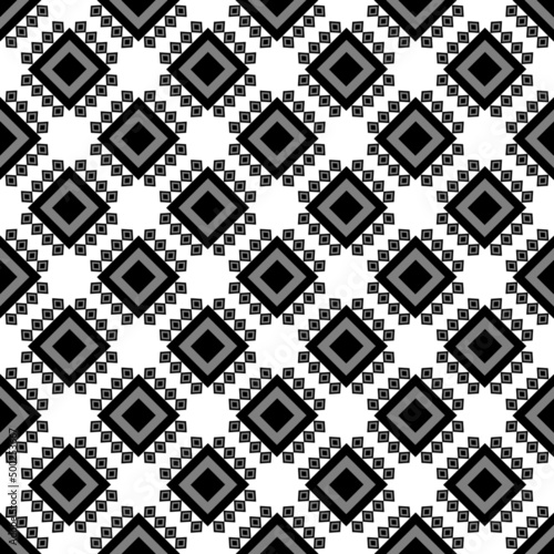 black white asian ethnic geometric fabric pattern
