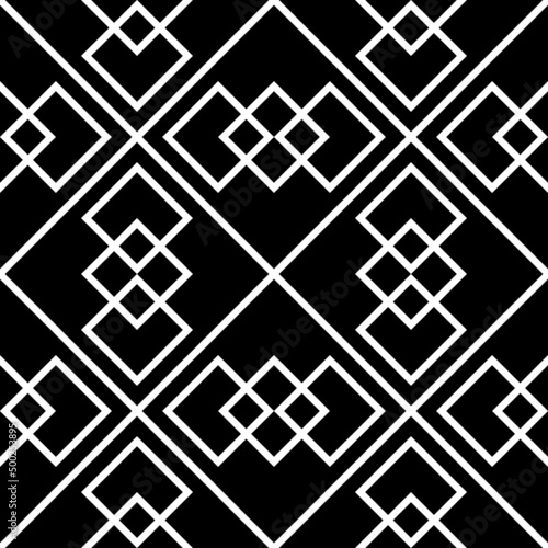 black white asian ethnic geometric fabric pattern

