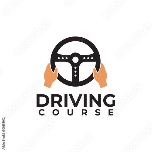 Driving car course logo design