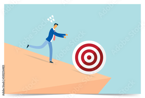 Business people pursue their target