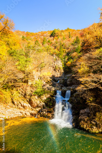 秋の三段峡,三段滝(広島県安芸太田町)