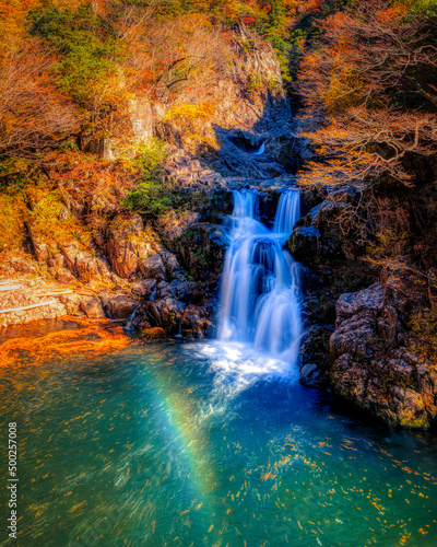 秋の三段峡,三段滝(広島県安芸太田町)