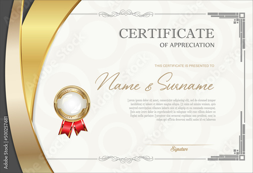 Certificate or diploma retro design template vector illustration 