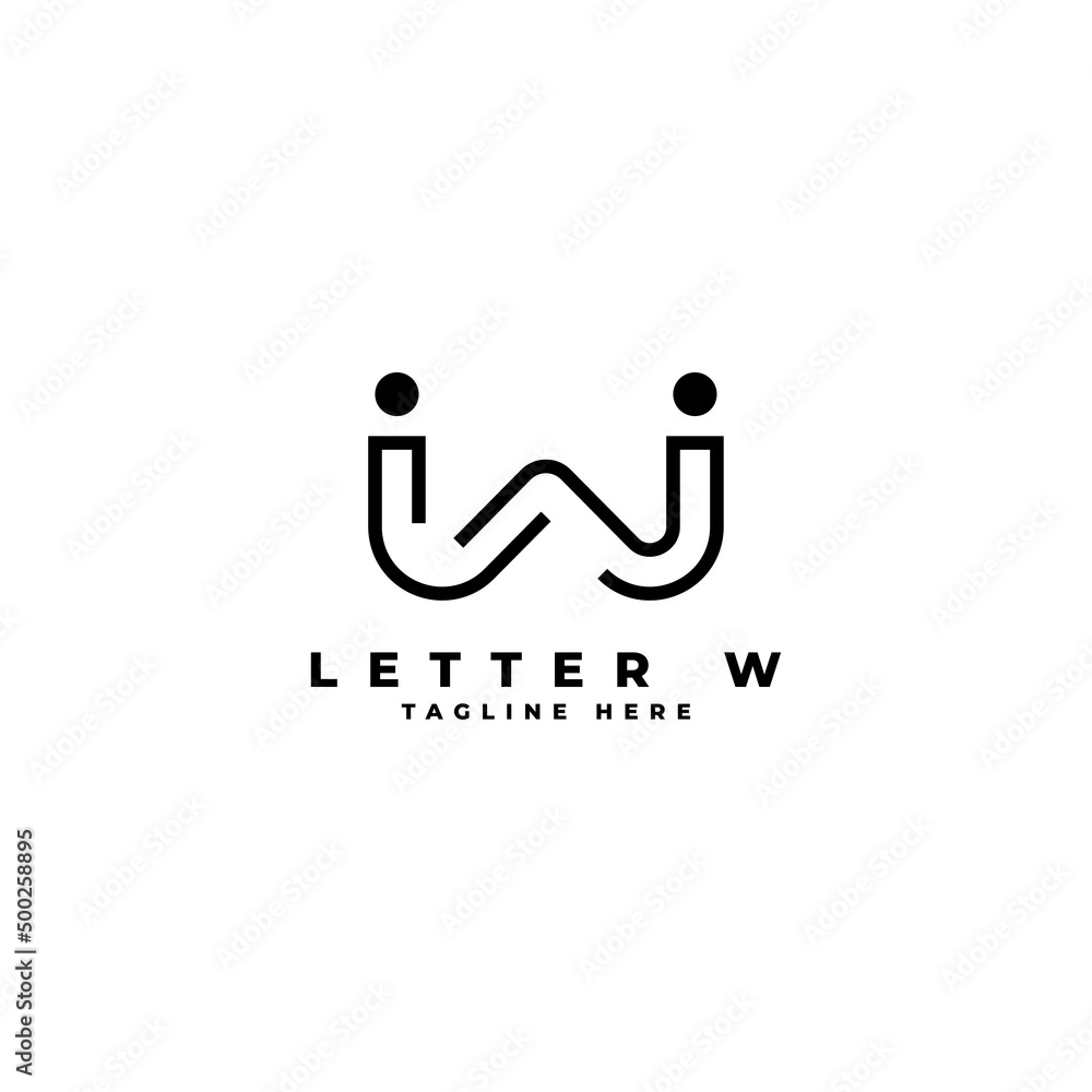 Letter w connecting people logo design template vector illustration ...