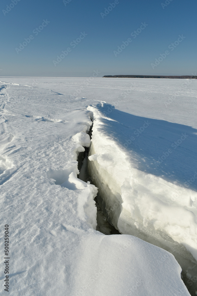 Panorama of the Volga in winter on a clear day Panorama of the Volga in winter on a clear day