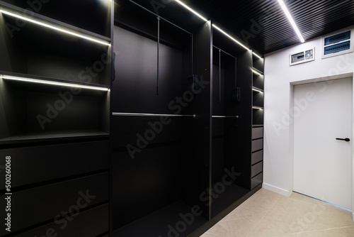 Modern dressing room in black by a businessman's man