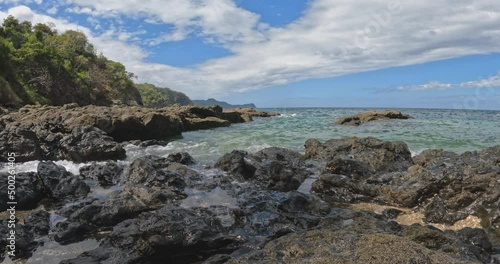 Wallpaper Mural Playa Ocotal and Pacific ocean waves on rocky shore, El Coco Costa Rica Torontodigital.ca