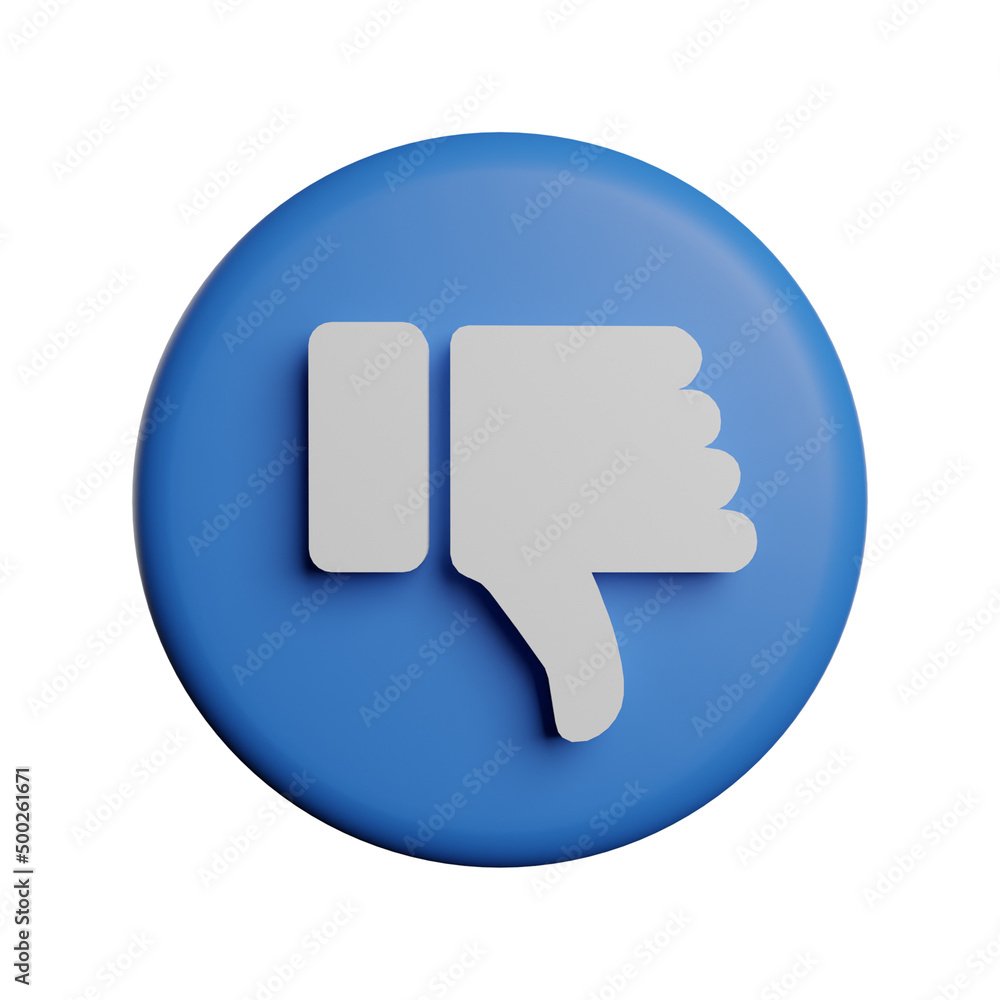 Dislike social media element 3d rendering illustration Dislike social media element 3d rendering illustration