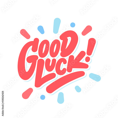 Good luck. Farewell lettering handwritten card. 