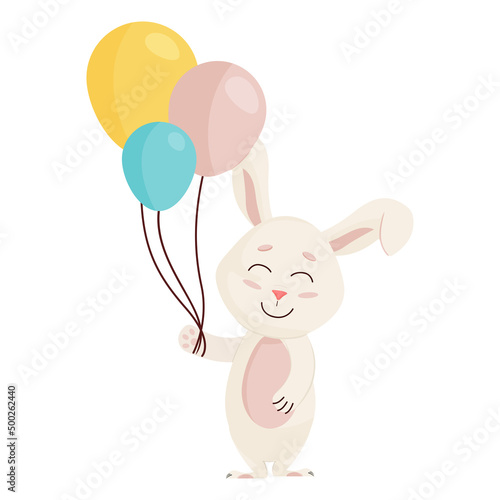 Bunny Character. Cute Funny, Happy Easter Rabbit.