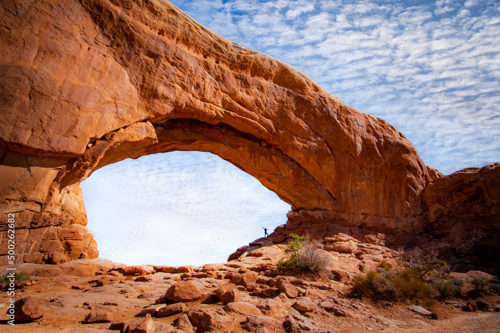Arches in Utah with a stunning sky