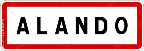 Panneau entrée ville agglomération Alando / Town entrance sign Alando photo