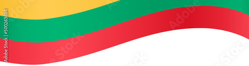 Lithuania flag wave  isolated  on png or transparent background Symbol of Lithuania  vector illustration