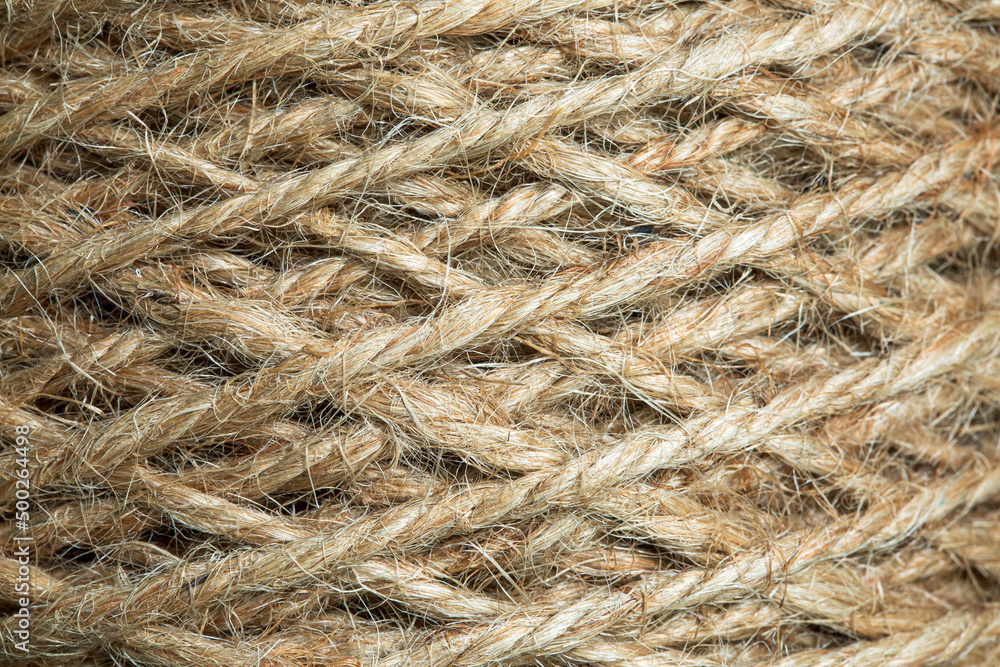 Natural rope texture,old rope texture,Macro rope texture,Hemp cord, jute twine texture background, Skein of jute twine close up