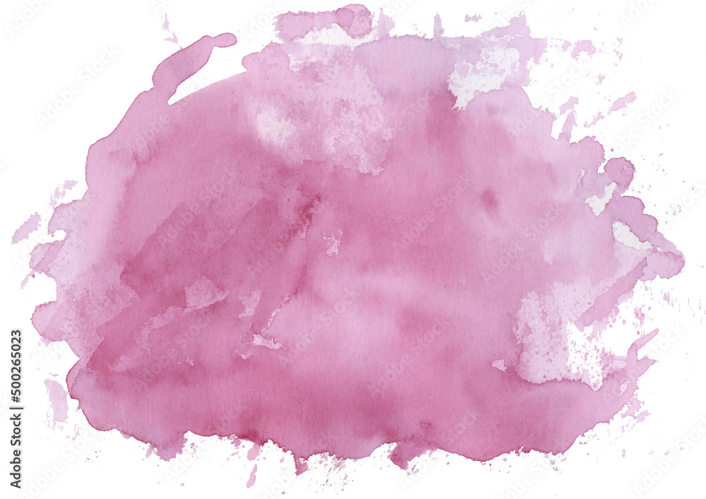 Watercolor abstract purple gradient blot or cloud on white background. Colorful isolated Blot