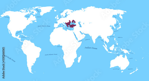 Foto Map of Ottoman Empire Bayezid 2 the largest borders with all  world and sea,ocen