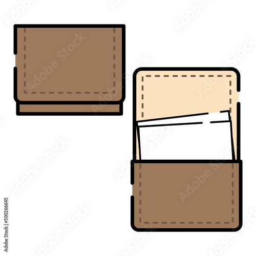 革製の名刺入れのイラスト