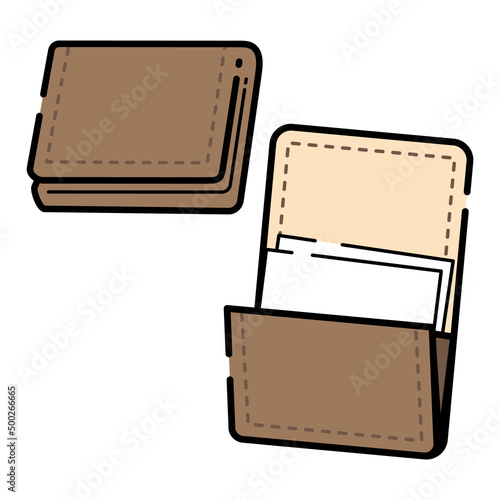 革製の名刺入れのイラスト