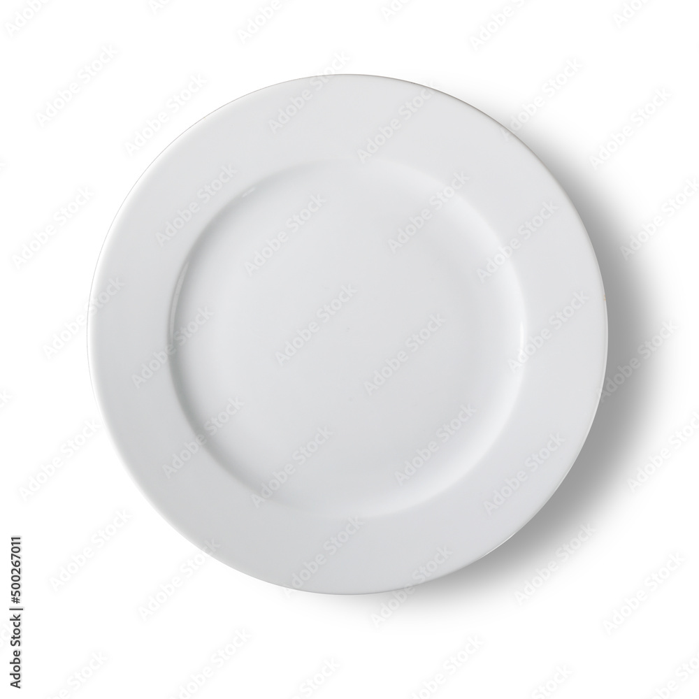 White dinner plate on white with clipping path to remove shadow White dinner plate on white with clipping path to remove shadow