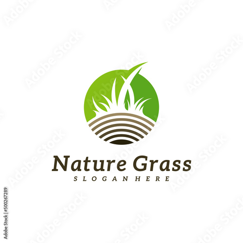 Nature Grass logo design vector, Creative Grass logo design Template Illustration