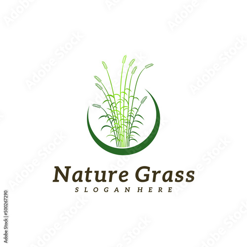 Nature Grass logo design vector, Creative Grass logo design Template Illustration