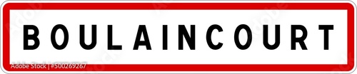 Panneau entrée ville agglomération Boulaincourt / Town entrance sign Boulaincourt