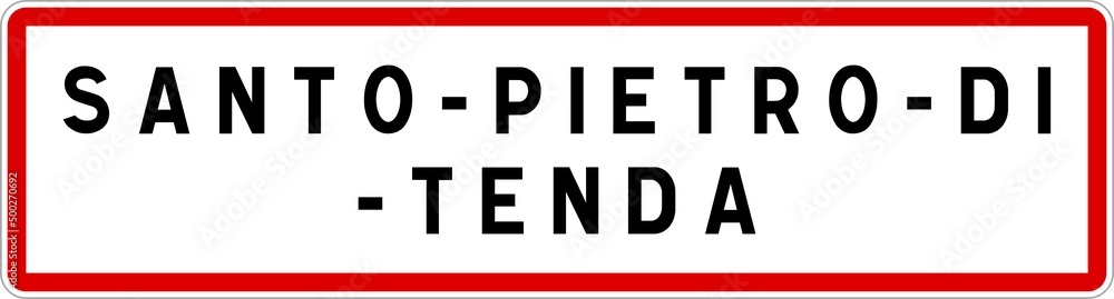 Panneau entrée ville agglomération SantoPietrodiTenda / Town