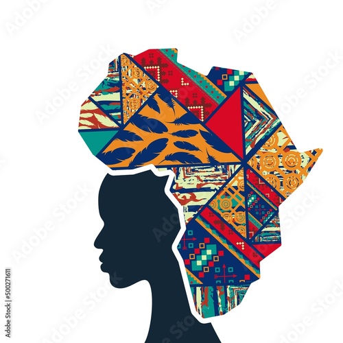 African continent black woman background
