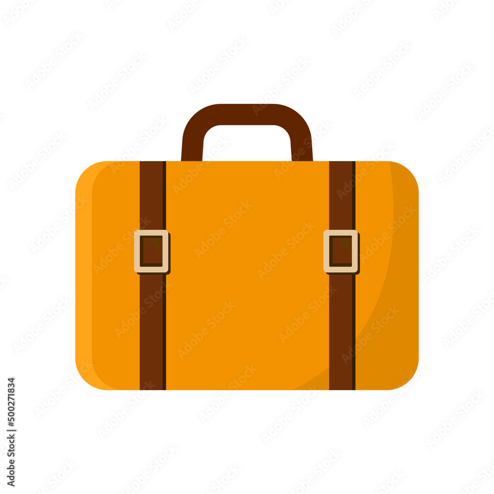 Flat Travel Bag Icon Clipart Isolated Vector on White Background Flat Travel Bag Icon Clipart Isolated Vector on White Background