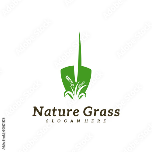 Gardening logo design vector, Creative Grass logo design Template Illustration