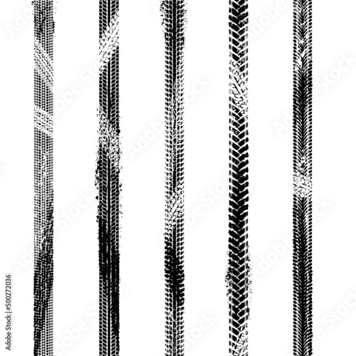 Tire tracks road silhouette design