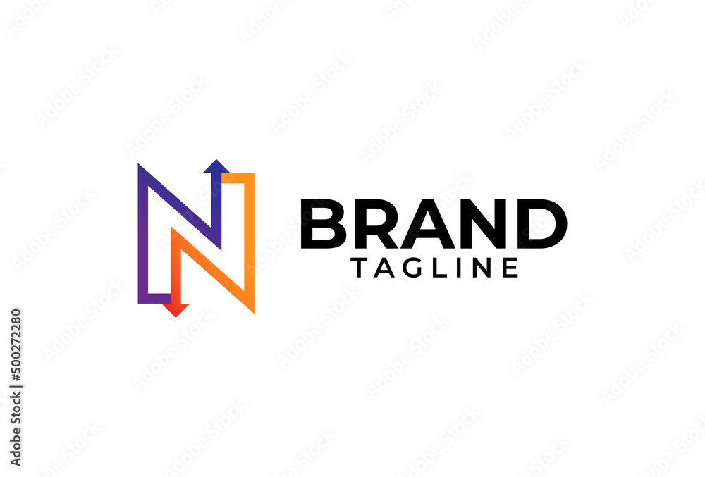 Intial N logo, letter N with Arrow combination, usable for finance, logistic and company logos, vector illustration Intial N logo, letter N with Arrow combination, usable for finance, logistic and company logos, vector illustration