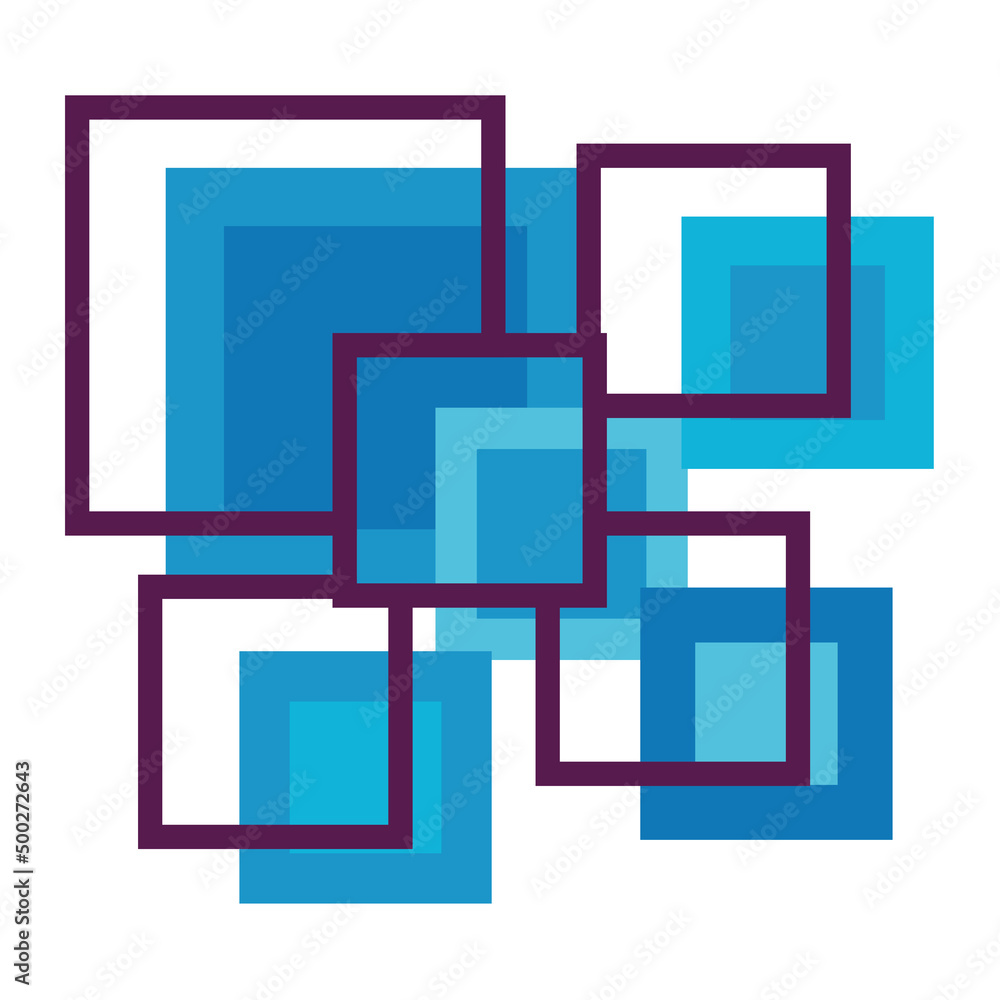Isolated sketch of blue boxes Vector Isolated sketch of blue boxes Vector