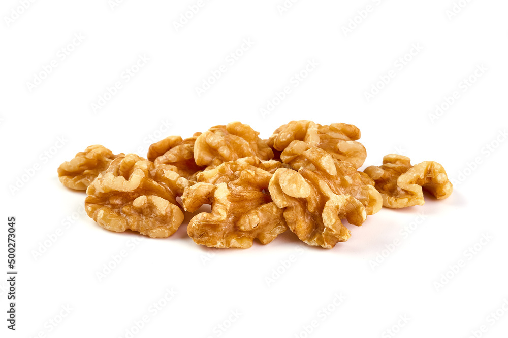 Walnut kernel, Nuts, isolated on white background. Walnut kernel, Nuts, isolated on white background.