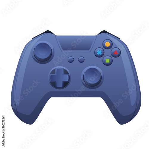 Plastic gamepad with buttons electronic device for virtual game playing vector flat illustration