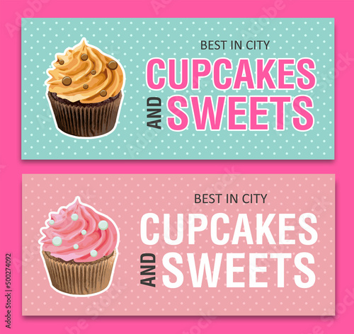 Labels with sweets. Cupcake labels.