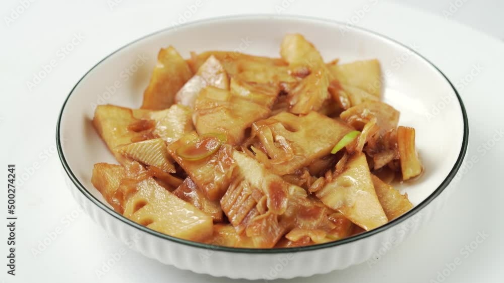 Braised winter bamboo shoots with local specialties