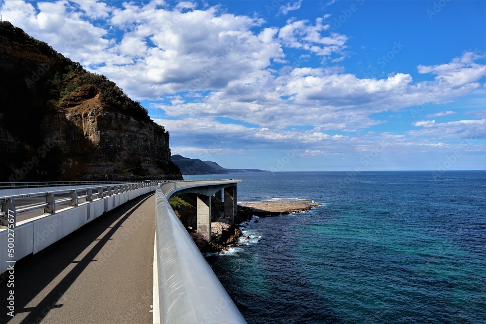 sea cliff bridge, on bridge
