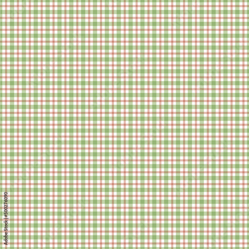 Pink green plaid vector seamless pattern. Dense texture wicker style weave effect blended background. Criss cross woven design. Check gingham weave all over print. Cottagecore aesthetic