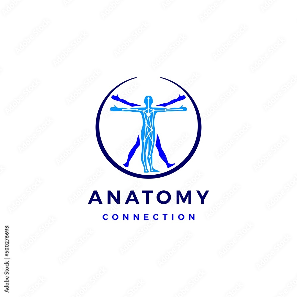 Human Body Connection Anatomy Circle Logo Vector Icon Illustration Human Body Connection Anatomy Circle Logo Vector Icon Illustration